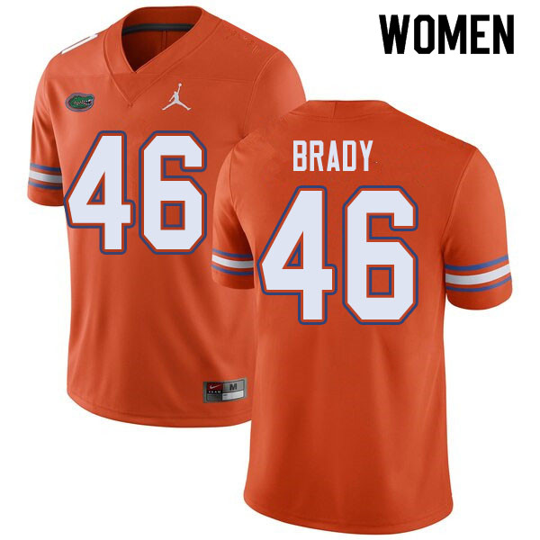Jordan Brand Women #46 John Brady Florida Gators College Football Jerseys Sale-Orange - Click Image to Close